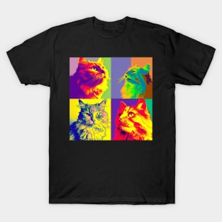 Domestic Long Hair Pop Art - Cat Lover Gift T-Shirt